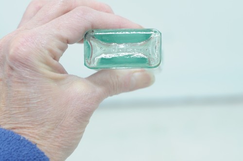Antique Aqua Blue Glass Bottle Dr S Pitchers Trademark Embossed Castoria Bottle - Picture 8 of 8