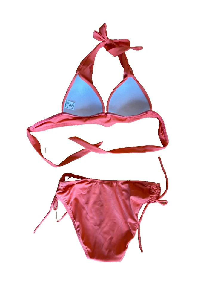 Venus Coral Orange Bikini Sz A Top 32B 34A 36AA Sz 4 Ruched Bikini Bottom - Image 2 of 4