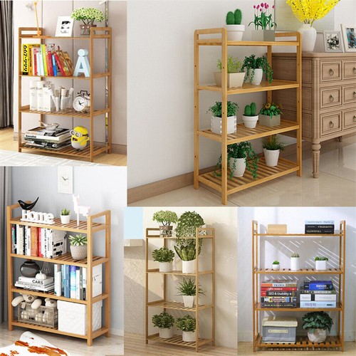 Bamboo Standing Shelf Unit Rack Bathroom Shelves Wardrobe Storage Lounge Hallway - Picture 8 of 14