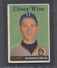 1958 Topps #247 Casey Wise (Braves)  G-Vg  (Flat Rate Ship)