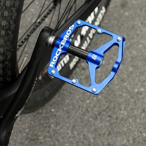 ROCKBROS Bike Pedals 9/16'' Lightweight Aluminum Alloy Sealed Bearing Flat Pedal - Picture 5 of 7