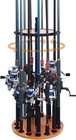 Vertical Fishing Rod Holder Rotating Fishing Rod Rack Round Wood Fishing Pole 