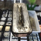Denron Mining Camp 24.99 TrOz 999 Fine Poured Silver Old Ingot Bar Cripple Creek
