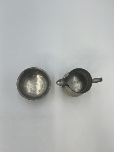 WOODBURY PEWTERERS Pewter Revere Bowl & Creamer Pitcher Vintage - Picture 2 of 8