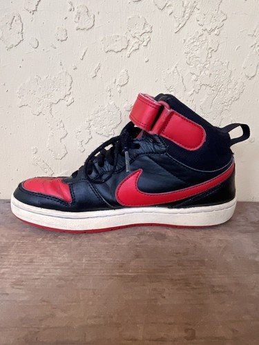 Nike Court Borough Mid 2 Black University Red GS CD7782-003 Youth Kids - Picture 9 of 21