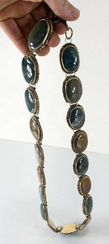 Antique Southwestern Navajo Victorian Specimen Green Jasper Agate Belt - Picture 10 of 10