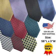 MSRP $29.50 !!! NEW EDWARDS Classic MINI-MESH WOVEN 100% Silk Men's Tie Necktie