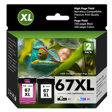 High Yield 67XL XXL Ink Cartridges for HP Deskjet 2700e 2800e 2752e Envy 6000
