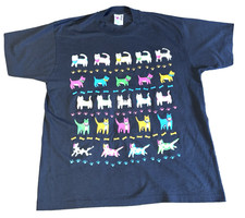 Marcy'n Me Womens One Size Cats & Dogs Graphic T Shirt Made in USA