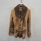 Ralph Lauren Vintage Deerskin Leather Shearling Collar Safari Jacket US 8 Uk 12