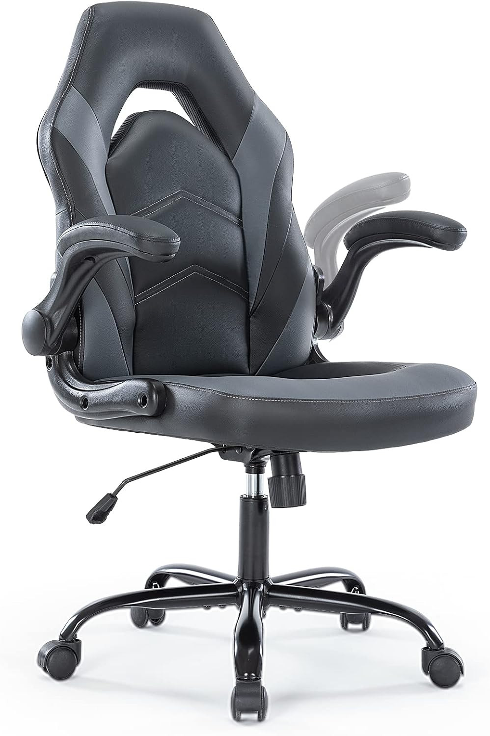 Ergonomic Grey Flip-Up Gaming Executive Office Chair  