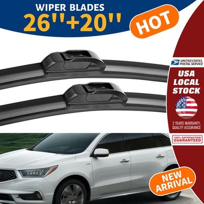 26''& 20'' Windshield Wiper Blades Bracketless High-Quality ALL SEASON PREMIUM NEW