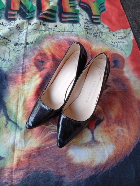 Women American Vintage Heels Black Patent Leather #505T