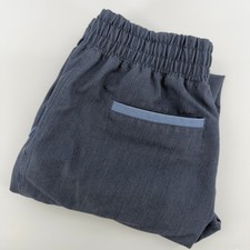 FIGS Technical Collection Scrub Pants Womens Small Grey Blue Trim