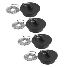 4Pcs Tub Stoppers Rubber Bathtub Stoppers 1-5/8" Black