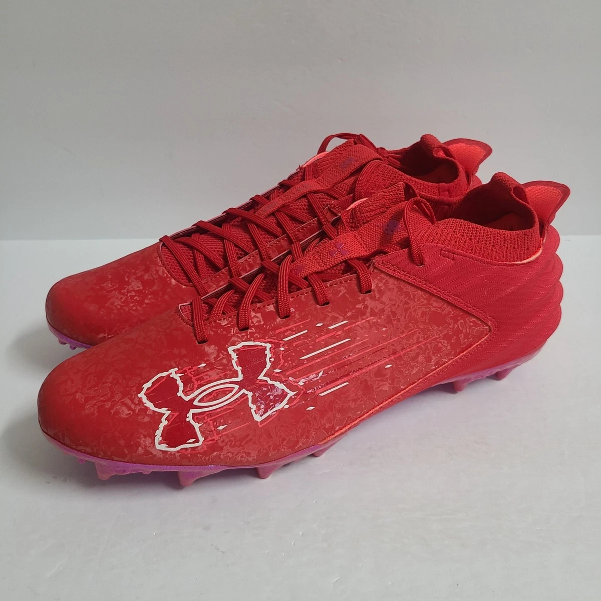 NEW Under Armour Blur Smoke Suede 2.0 Football Cleats 3027978-600 Size 14 Red Amazon.com | Under Armour Men main image 3