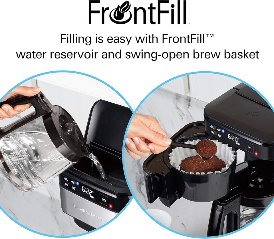 Hamilton Beach Funciona con Cafetera Inteligente Alexa, Programable, 12 Tazas (49350) Foto 4 de 4