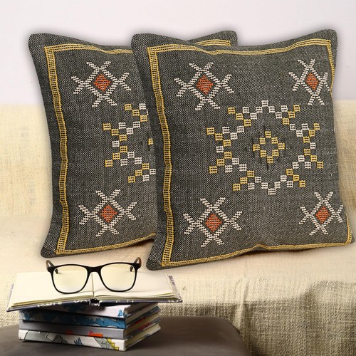 Sabra Pillow Cover Kilim Style Cotton Boho Throw Tribal Cushion Moroccan Style - Picture 3 of 8