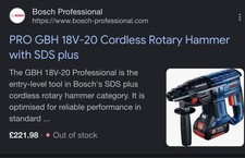 Image of Bosch GBH 18V-20 18V Cordless Rotary Hammer Drill - Battery NOT Included