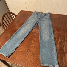 Levis Ribcage Straight Ankle Jeans Women  s 24 Light Wash High Rise Denim