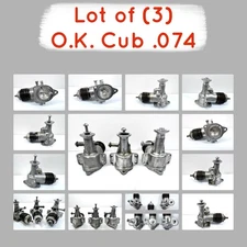 Lot of (3) Vintage O.K. Cub .074 Airplane Motors All Clean xLNT Compression SM36