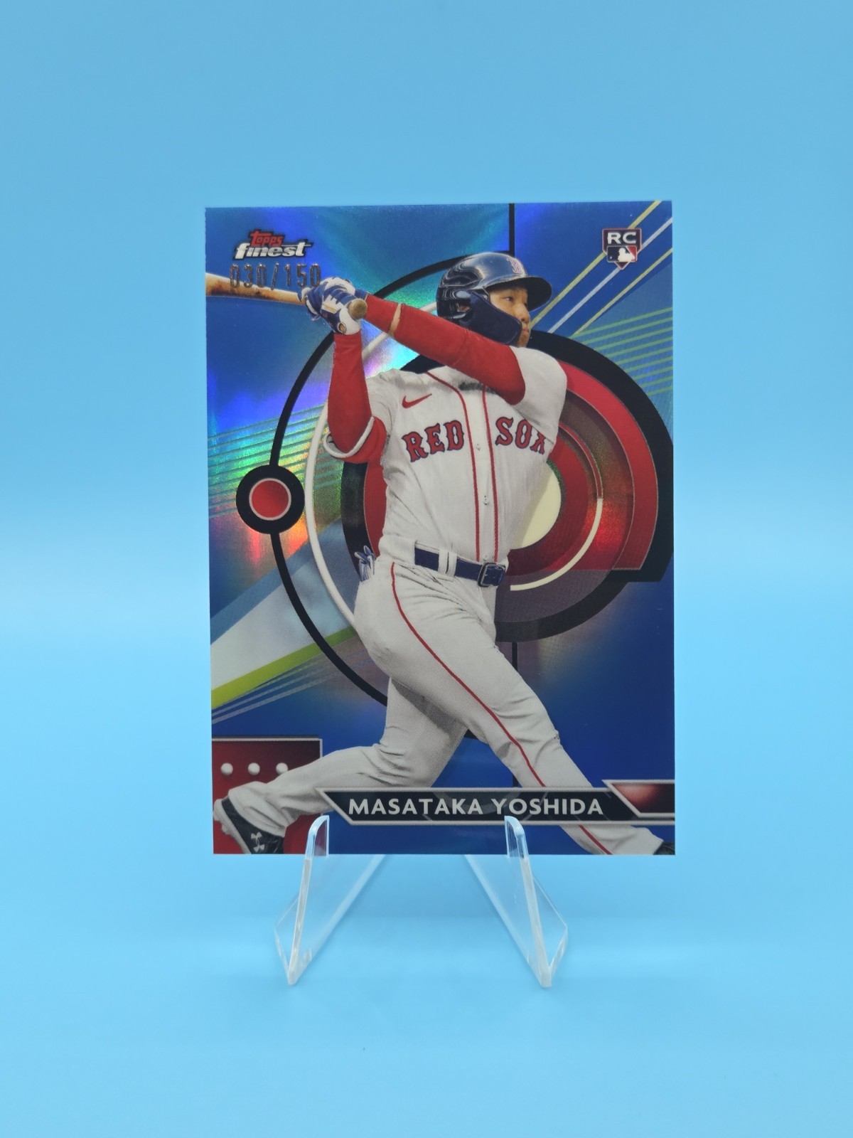2023 Topps Finest - Masataka Yoshida #76 Blue Refractor /150 (RC)