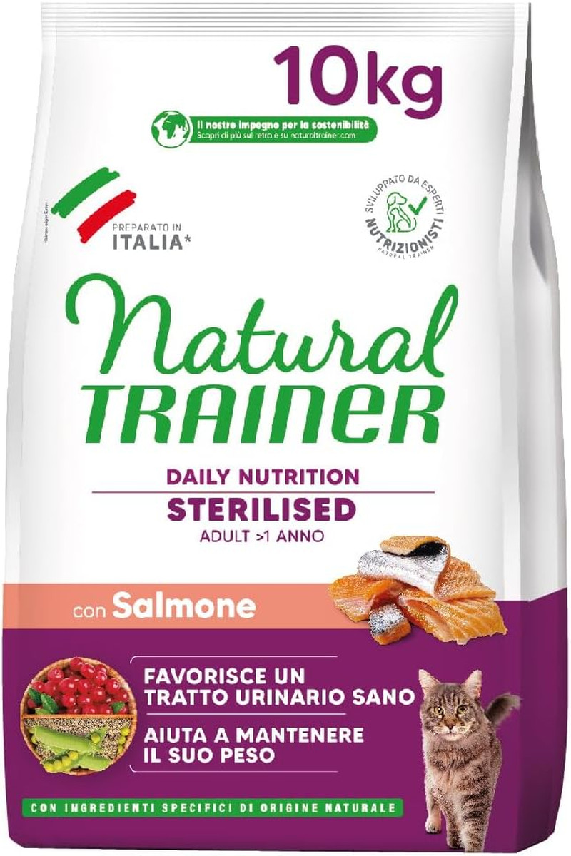 Offerta Natural Trainer Sterilised Adult Salmone 10kg - Miglior Prezzo
