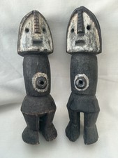 Vintage African Tribal Carved Wooden Phallic Fertility Figures Painted Soft Wood