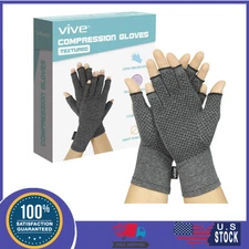 Vive Arthritis Gloves with Grips - Men & Women Textured Fingerless Compression