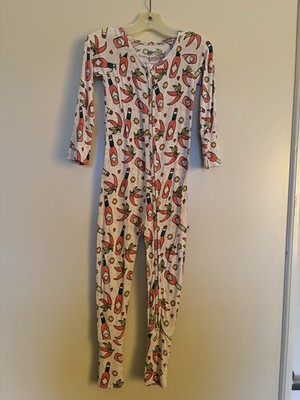 Bums & Roses Tabasco Chili Pepper Bamboo Spandex Romper Size 3T Orange Green