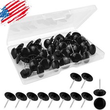 50 Pack Black Push Pins Thumb Tacks for Cork Board From USA