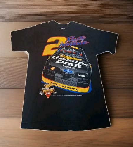Vintage NASCAR Rusty Wallace T Shirt Size Large Miller Beer Hunter Sportswear
