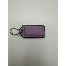 Coach Leather Hang Tag Key Fob - Lilac Front, Gold Back EUC