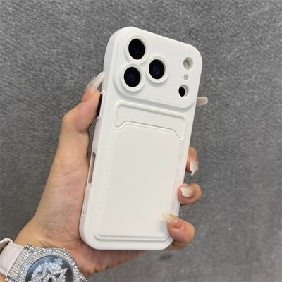 Silikon Wallet Case für iPhone 17 Air 16E 15 14 Plus 13 12 Pro Max Kartenfach