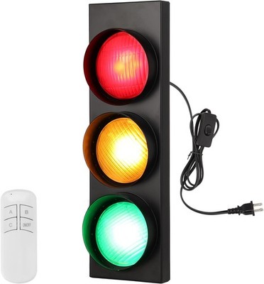 Traffic Light Wall Lamp Retro LED With Remote Controller