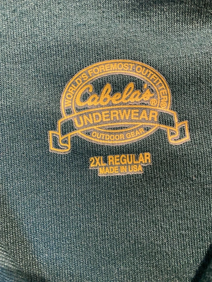 Cabela's Women’s Thermal Base Layer "Underwear" Shirt 1/4 Zip Green XL Vintage - Image 4 of 4