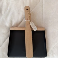 Small Dustpan and Brush Set with Wood Handle,Portable Hand Broom Beech Wood