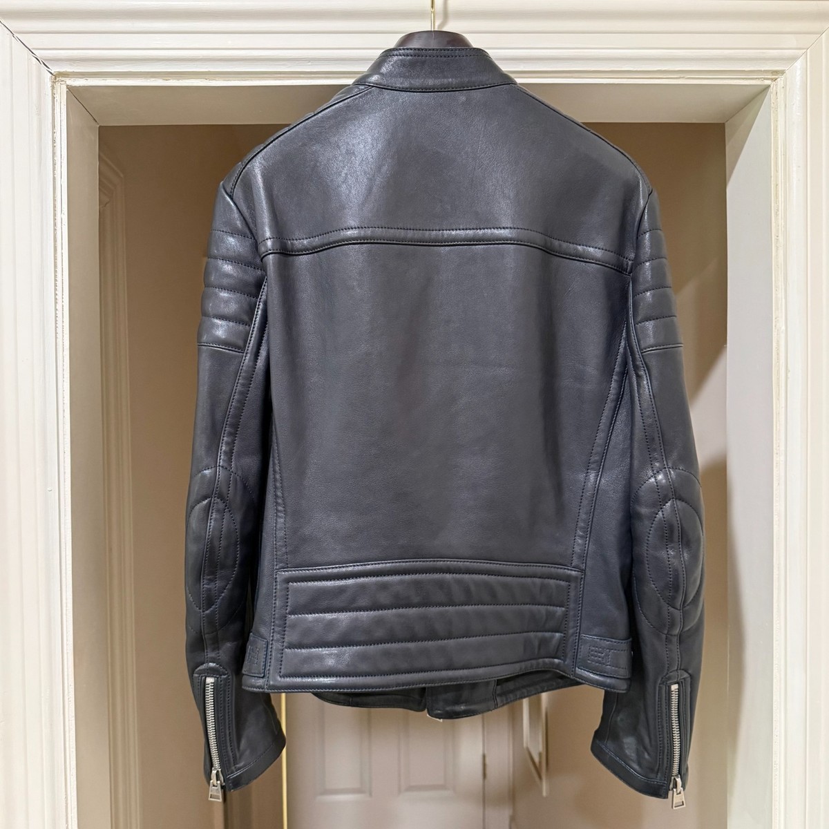 $6000 TOM FORD Icon Biker Size 50 (US 40) Black Leather Motorcycle 