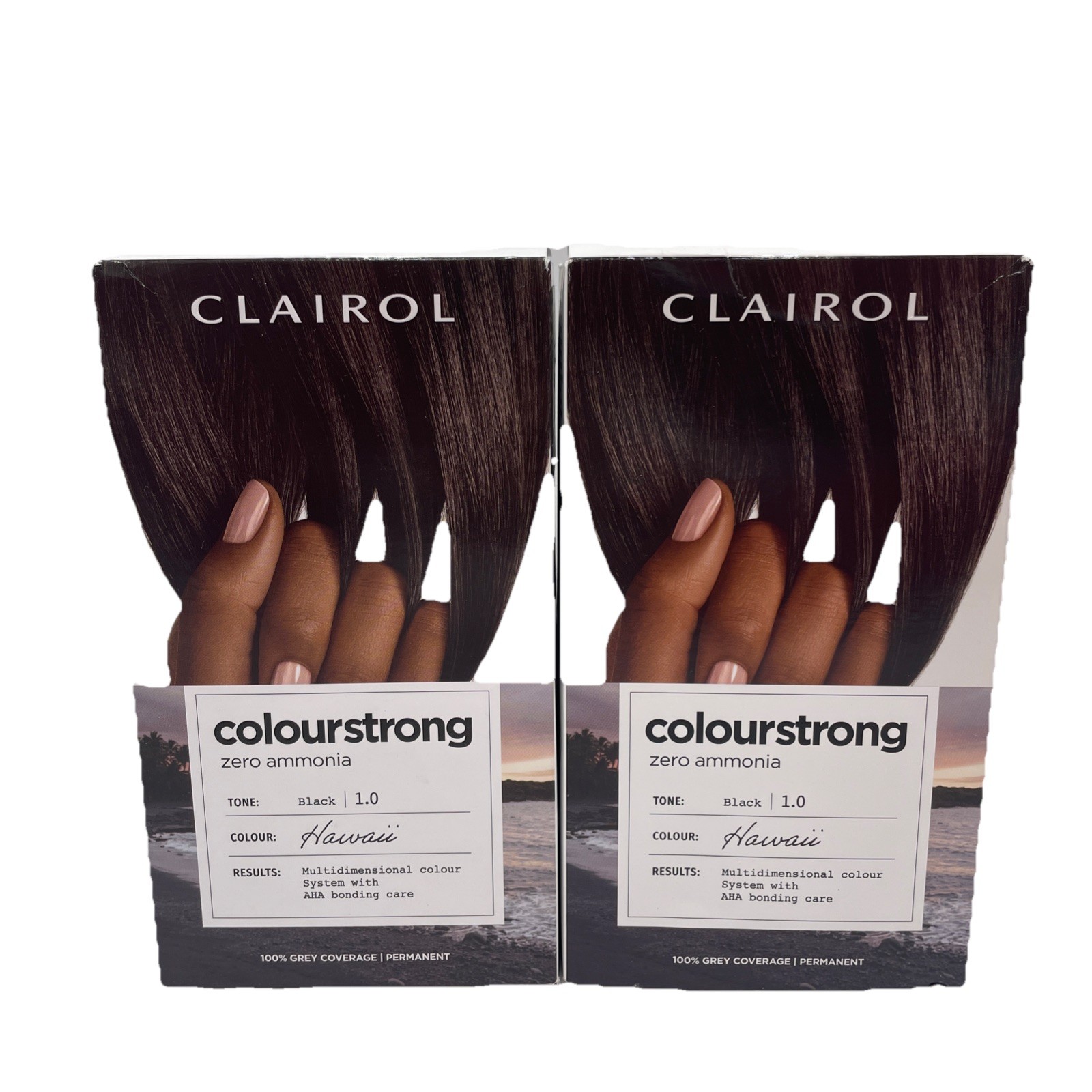 2 x Clairol Colour Strong Permanent Hair Dye - 1.0 Black