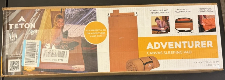 Almohadilla de campamento de aventureros de lona Teton, almohadilla para dormir para auto camping 75" x 24" x 2" Foto 4 de 4