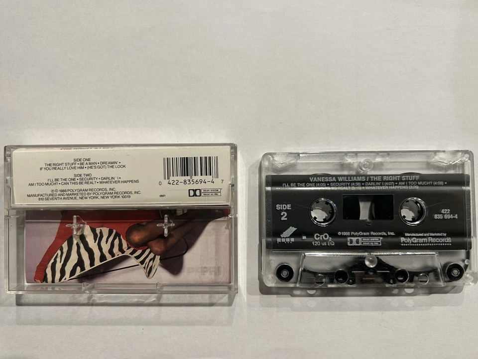 Кассетная лента Vanessa Williams The Right Stuff 1988 Polygram Records больше не издающаяся трудно найти винтажная - Изображение 2 из 4