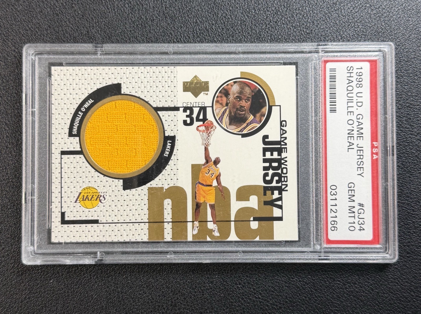 SHAQUILLE O’NEAL PSA 10 1998 UD #GJ34 GAME JERSEY GEM MINT LAKERS