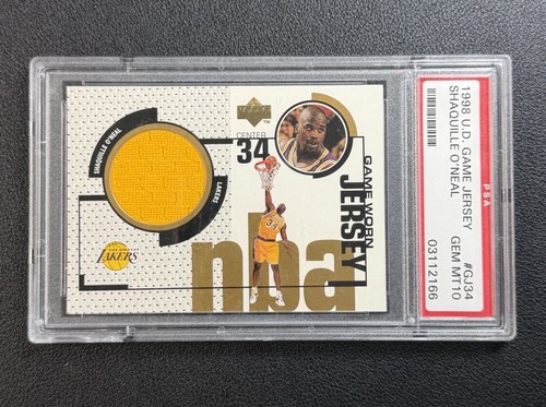 SHAQUILLE O’NEAL PSA 10 1998 UD #GJ34 GAME JERSEY GEM MINT LAKERS