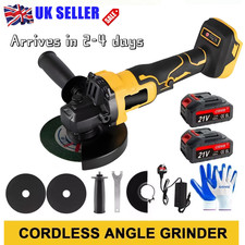 21V 125MM CORDLESS ANGLE GRINDER BRUSHLESS WITH 2 BATTERY& CHARGER & DISC KIT UK