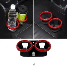 Red Carbon Steel Center Console Rear Water Cup Holder For Seat Leon 2008-2012