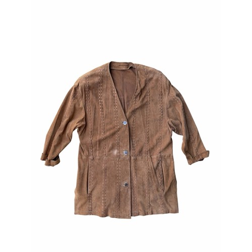 Bally, Vintage Bally Leather Jacket Medium tan suede
