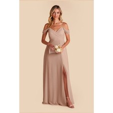 1420 NWT Birdy Grey Spence Chiffon Convertible Bridesmaids Dress Taupe Medium