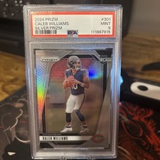 CALEB WILLIAMS 2024 PRIZM SILVER ROOKIE RC #301 PSA 9 MINT! BEARS