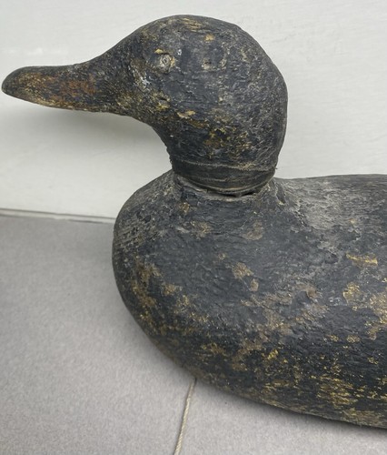 Antike Vintage schwarze Ente Köder aus Holz - Bild 5 von 15