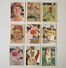 Topps 1957 Cincinnati Redlegs MLB Card Lot x9 Kluszewski Bridges Bell Burgess